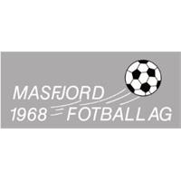 Masfjord klubblogo Hvit N Transfermerke 110 mm x 42 mm